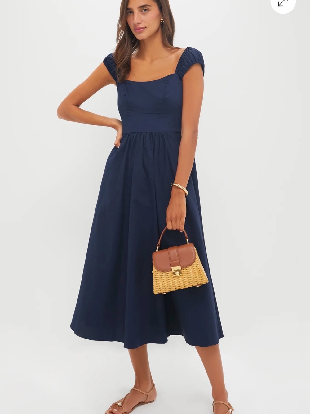 Tuckernuck Amy navy blue midi dress NWT, size small